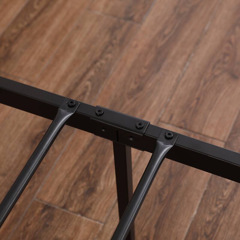 Single-layer Water Pipe Bed with Cross Design and Foot End Black Iron Bed