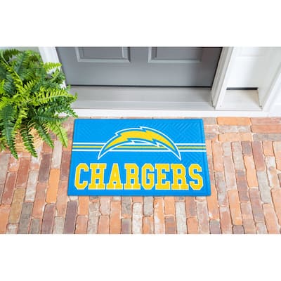 30 in. x 18 in. Embossed Mat, Cross Hatch, LA Chargers