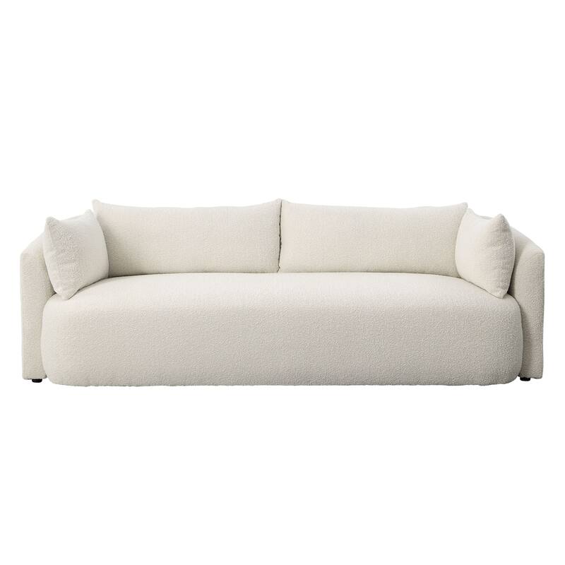 Matthew 100" Wide Upholstered Sofa, Cream