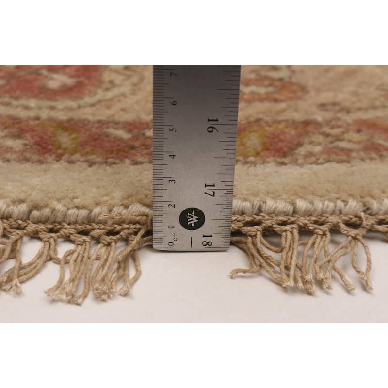 ECARPETGALLERY Hand-knotted Finest Agra Jaipur Ivory Wool Rug - 7'11 x 7'11