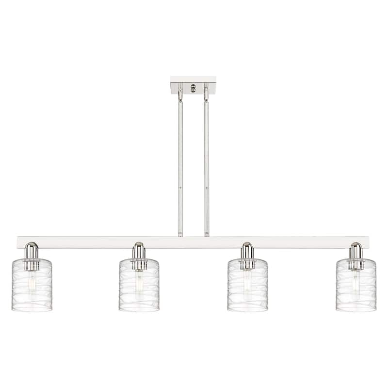 Innovations Lighting Endless Possibilities Arcadia - Cobbleskill - 4 Light 48" Stem Hung Island Light - Deco Swirl/Polished Nickel