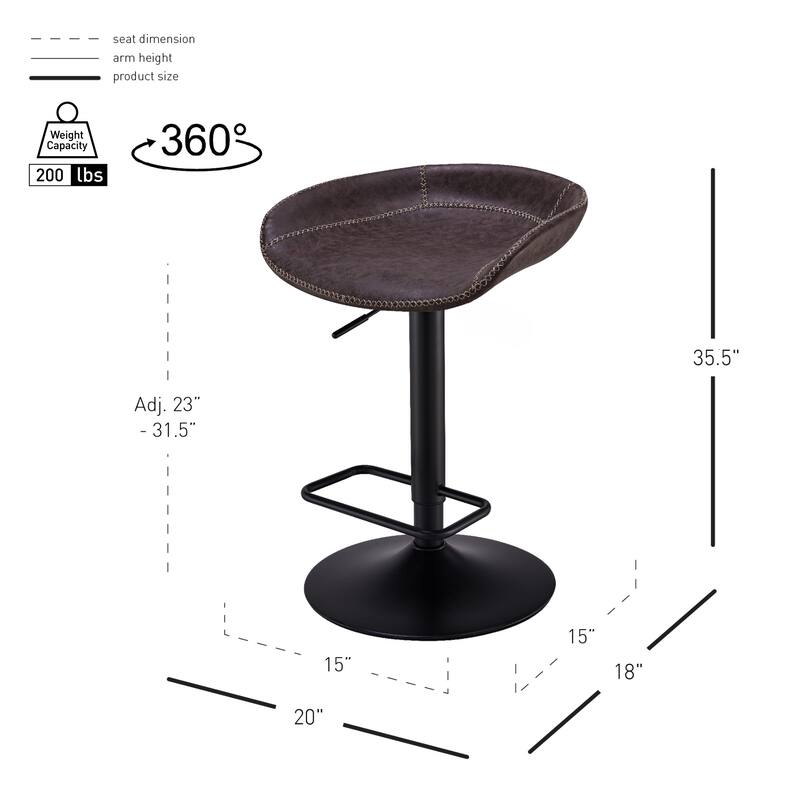 NPD Furniture Rogue Faux Leather Gaslift Bar Stool
