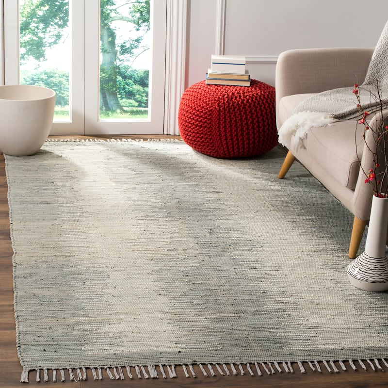 SAFAVIEH Handmade Flatweave Montauk Darcy Casual Cotton Rug - 4' x 6' - Grey