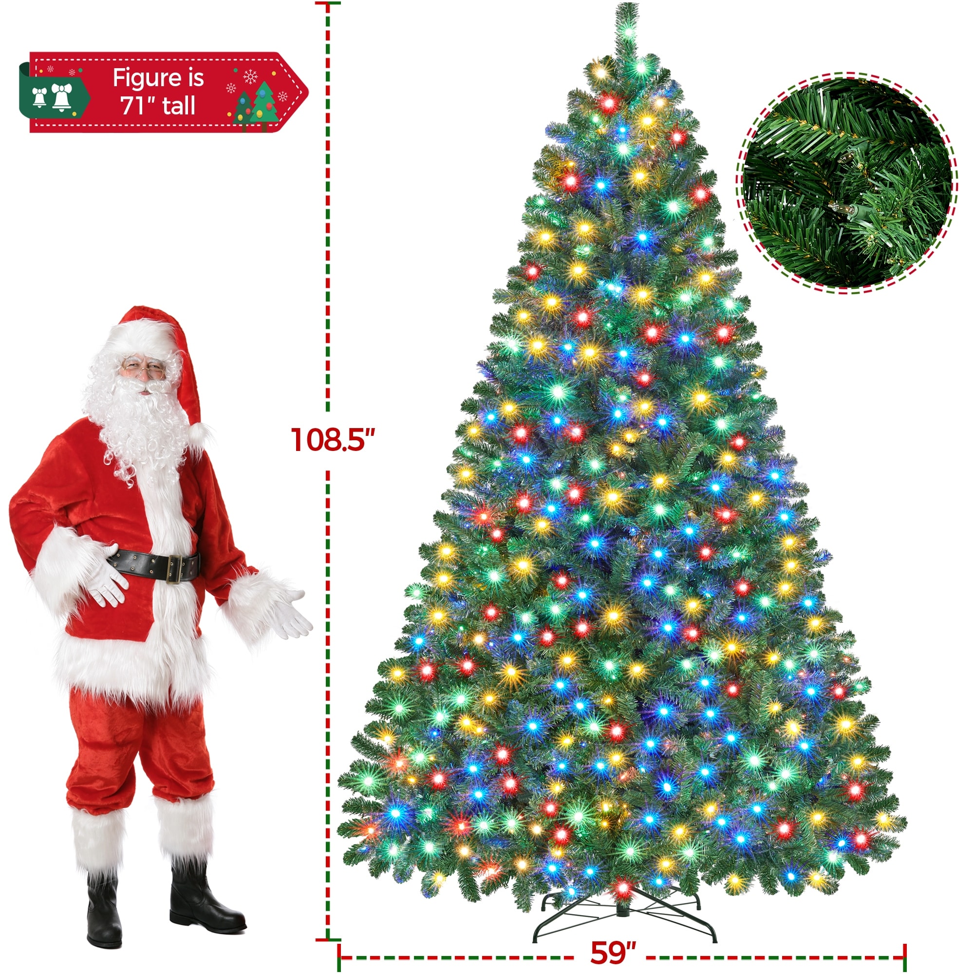 Yaheetech Pre-lit 4.5ft/6ft/7.5ft/9ft Spruce Artificial-image