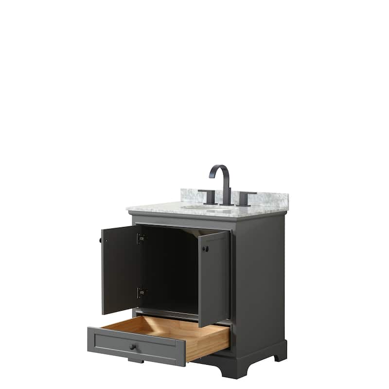 Deborah 30-inch Dark Gray Single Vanity, Oval Sink, No Mirror