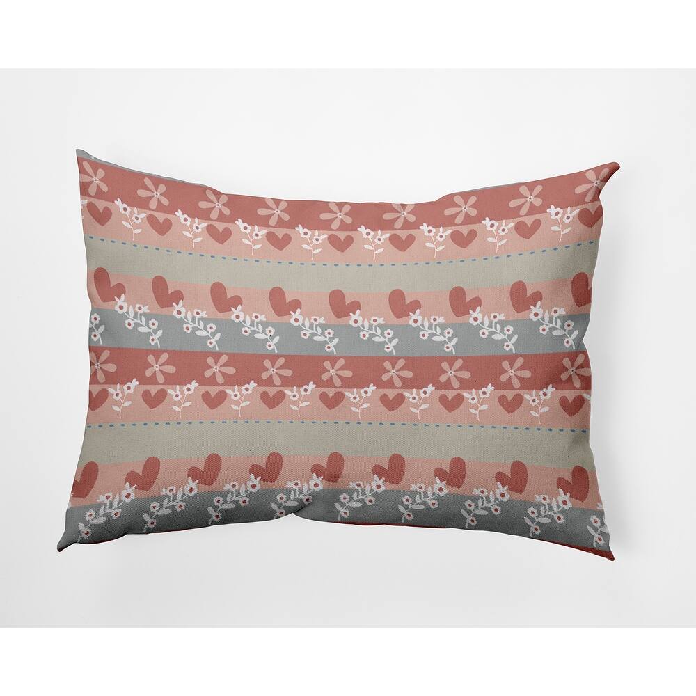 Love Garden Decorative Valentines Day Accent Pillow