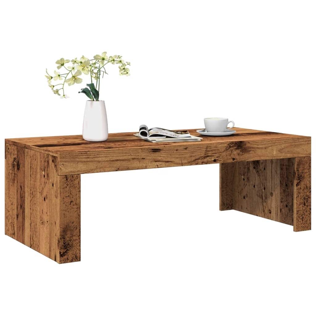 vidaXL Coffee Table Old wood Engineered wood 40.2 x 19.7 x 13.8 in - 19.7 x 40.2 x 13.8 in