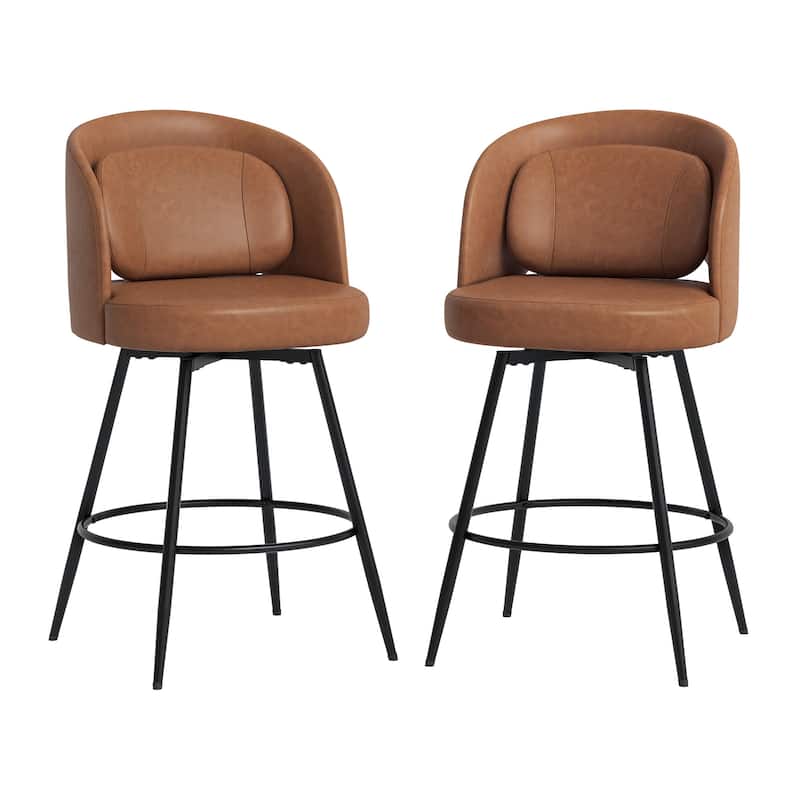 Swivel Bar Stools Set Of 2/3/4, Metal Bar Stools, Modern Upholstered Bar Stools For Kitchen Island - 20.3"W X 20.3"D X 39"H