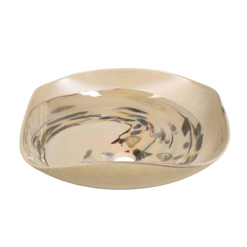 Lido Handmade Murano Glass Bathroom Sink - 14.75x14.75x4