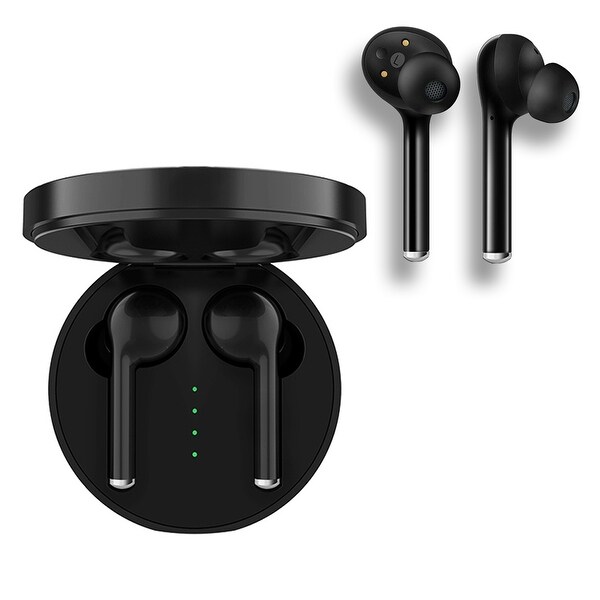 BEAM Buds Pro+ NOIR Series Wireless Headphone EarBuds by Indigi (Magnetic Charging Case , Noise Cancelling, BT 5.0 (Black)