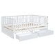 preview thumbnail 58 of 118, Wood Cribs Convertible Toddler Bed with Fence Guardrails and 2 Drawers Split into Independent Floor Bed and Daybed Slat Support