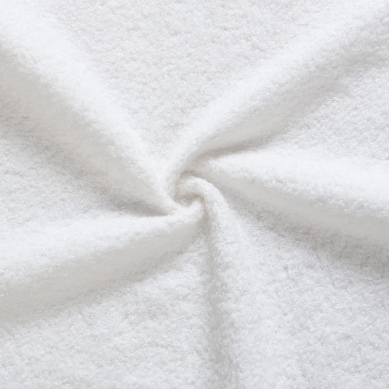 Queen Upholstered Platform Bed, White Fabric Low Profile Bed Frame