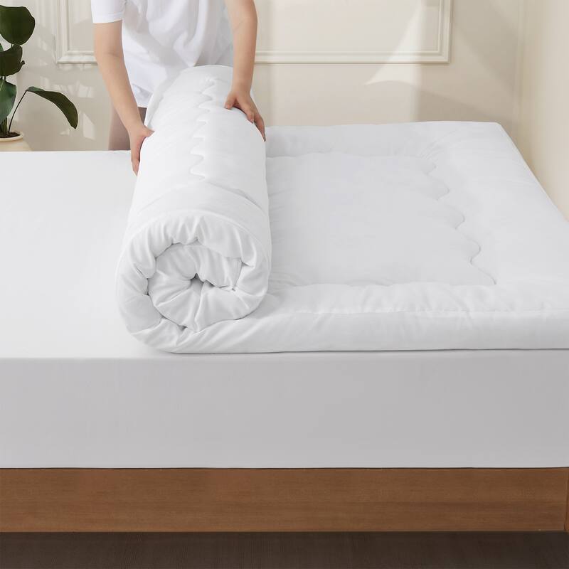 4-inch Thickness Down Alternative Fitted Mattress Topper with Soft Cover