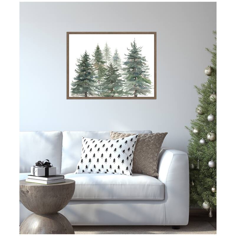 Kate and Laurel Sylvie Framed Canvas Pines And Evergreens by Patricia Shaw