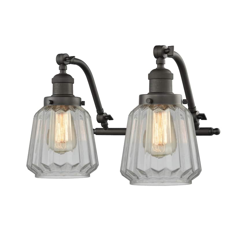 Innovations Lighting Chatham 2 Light 18" Wide Bathroom Vanity Light - Oiled Rubbed Bronze / Clear Fluted