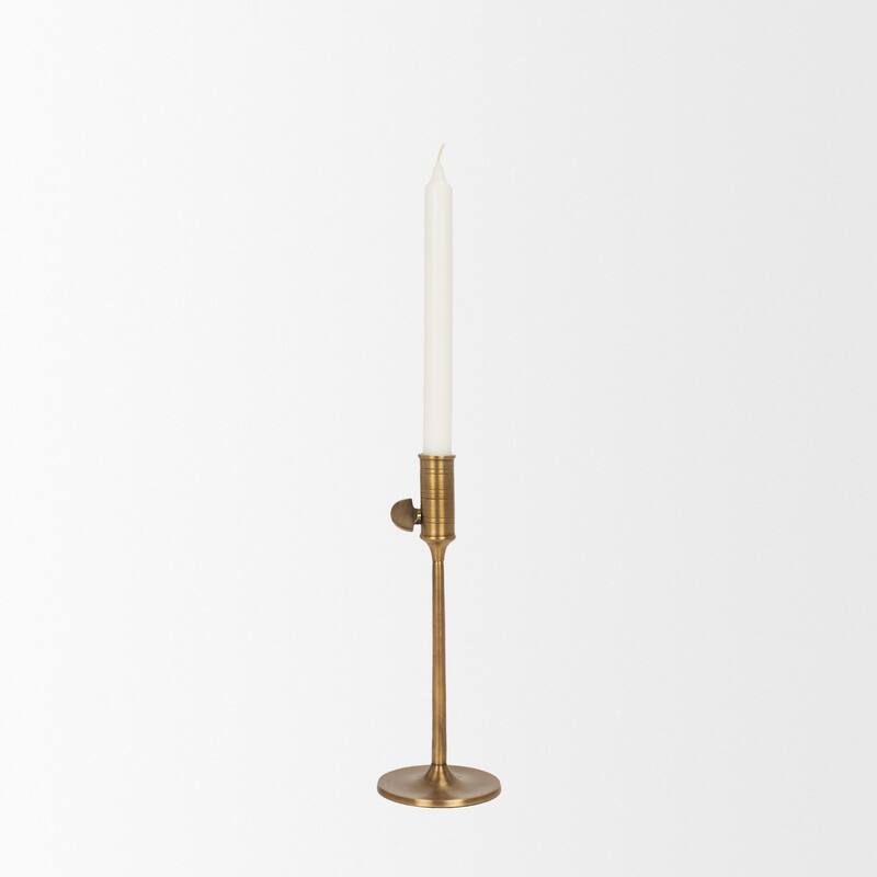 Chantria Large Solid Natural Brass Adjustable Taper Candle Holder