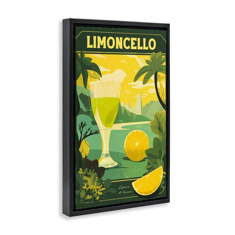 Stupell Lemon Cocktail in Tropical Scene Framed Floater Canvas Wall Art Design By Andreas Magnusson