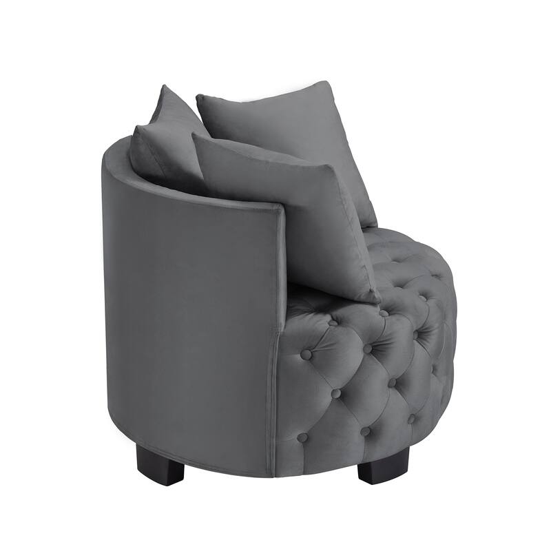 GDFStudio - Contemporary Upholstered Tufted Leisure Accent Chair with Foam Padding - Velvet