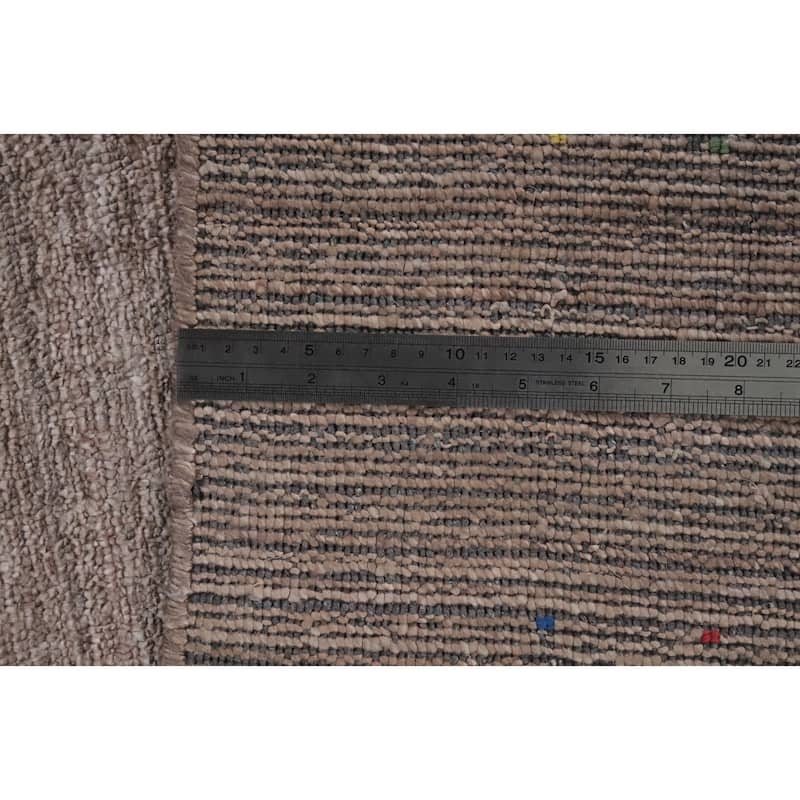Hand Knotted Oriental 100% Wool Carpet Tribal Tribal Brown Gabbeh Area Rug - 11' 9'' X 8' 9''