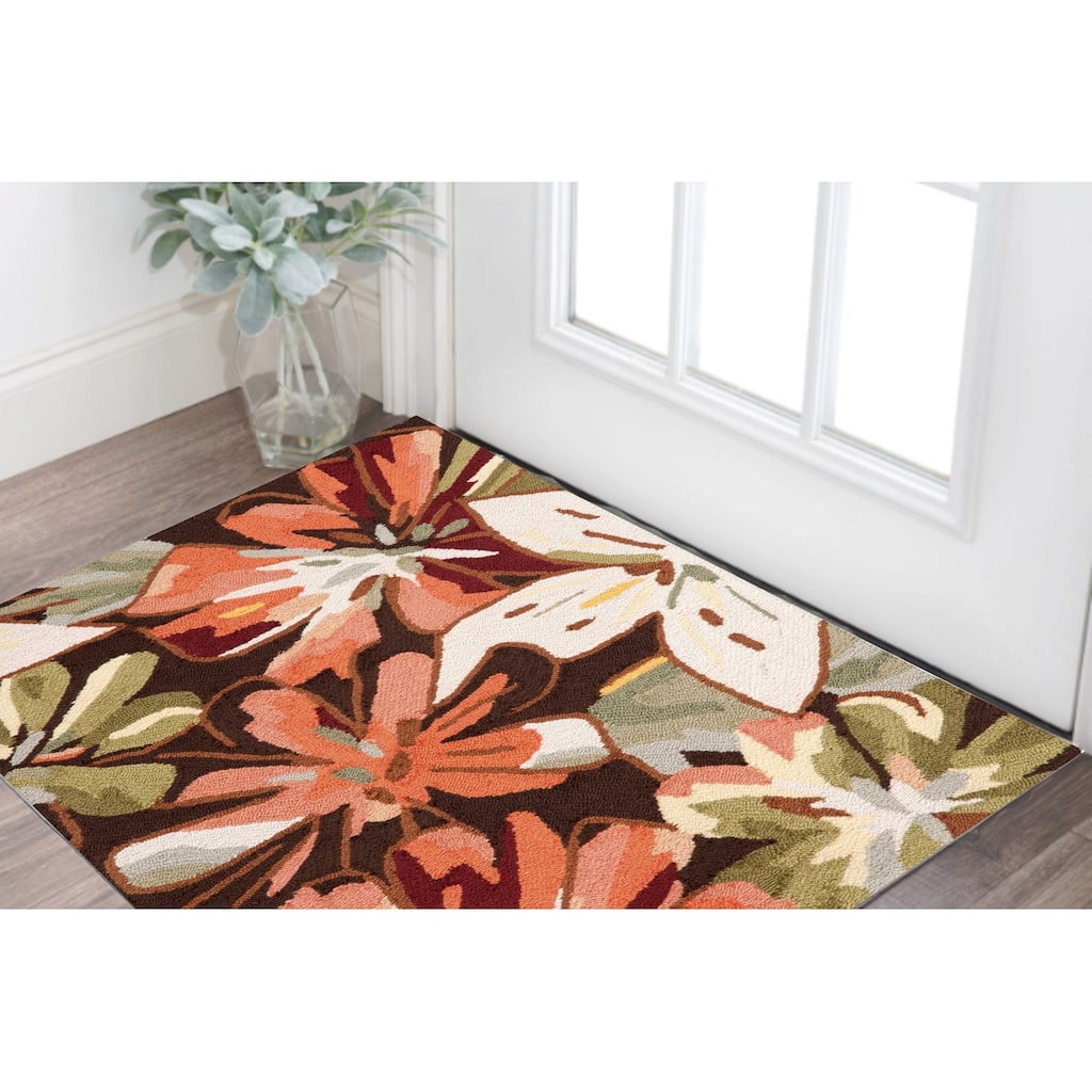 Gehul Floral Traditional Stain Resistant Area Rug By HomeRoots - 48' X '30' X '0.25