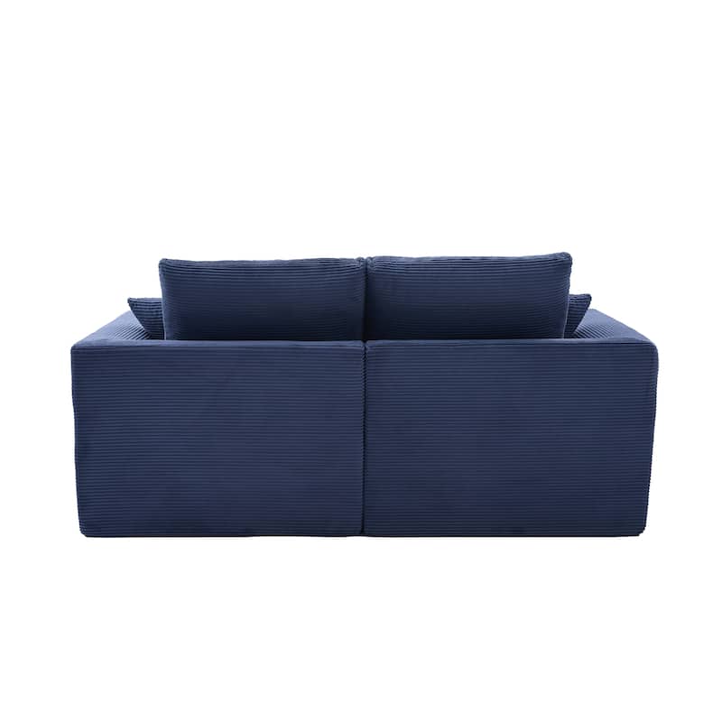 Modern 2-Seater Corduroy Cloud Sofa Modular 2-Piece Sectional Sofa with Removable Covers, for Living Room, Bedroom & Dorm