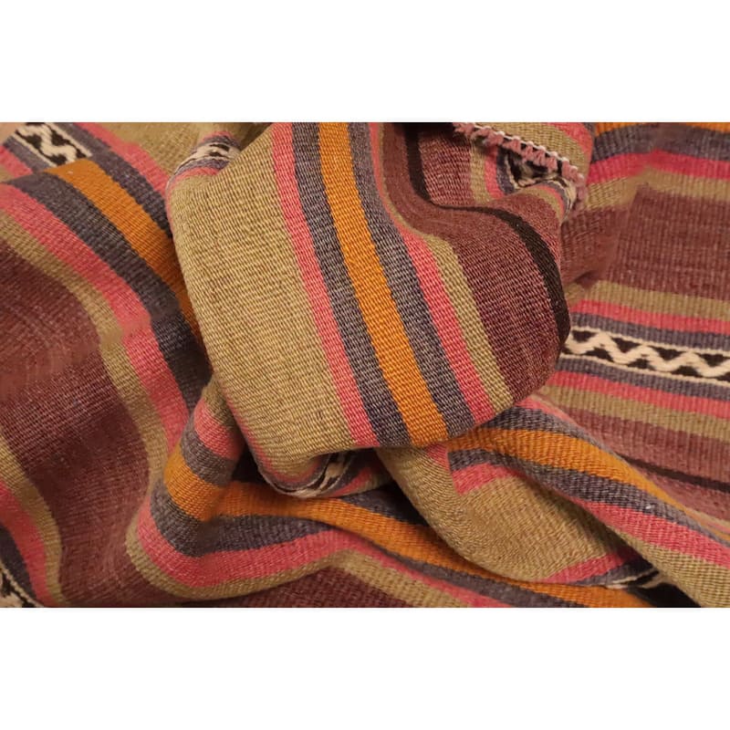 Hand Woven Oriental 100% Wool Carpet Southwestern Geometric Multi-Colored Kilim Area Rug - 6' 3'' X 4' 9''