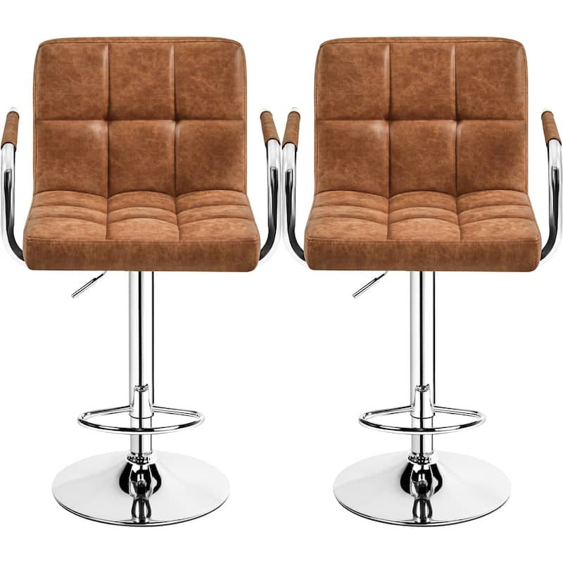 Yaheetech Bar Stools with 360-Degree Swivel and Adjustable Height- Set of 2