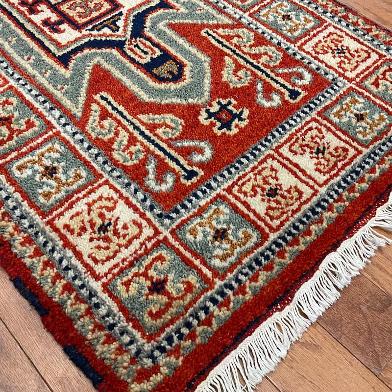 HERAT ORIENTAL Handmade Kazak Wool Rug - 2'2" x 4'1"