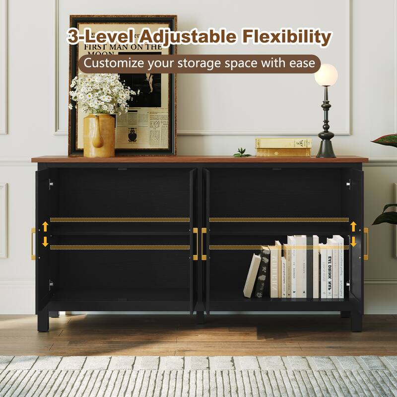 4-Door 59.4" W Sideboard Buffet Cabinet