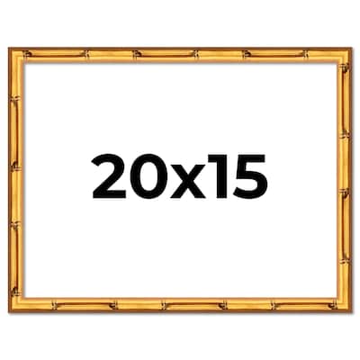 20x15 Frame Gold Bamboo Solid Wood Picture Frame | 1 Inch Moulding