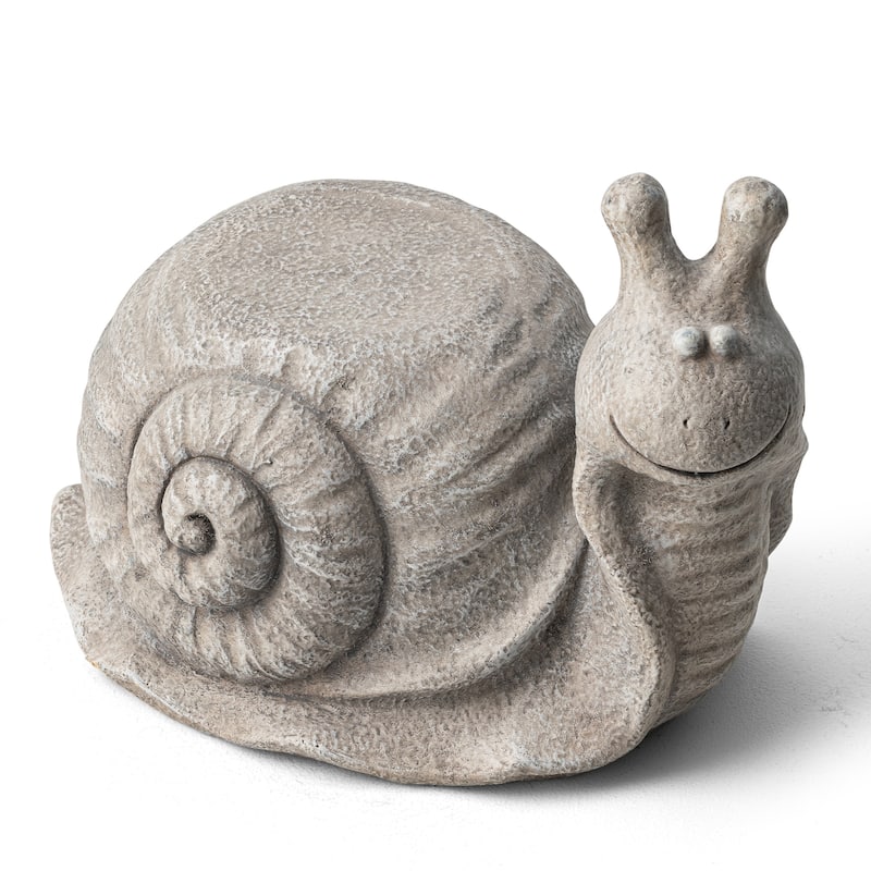 Glitzhome MGO Snail Frog Garden Statue Indoor Outdoor Art Figurine Planter Stand