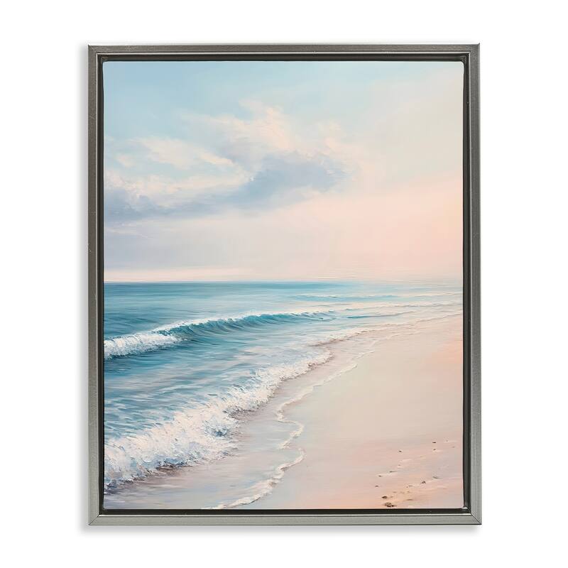 Stupell Serene Sands at Sunset Framed Floater Canvas Wall Art Design By Franklyn Gregory - 25 x 31 - Grey