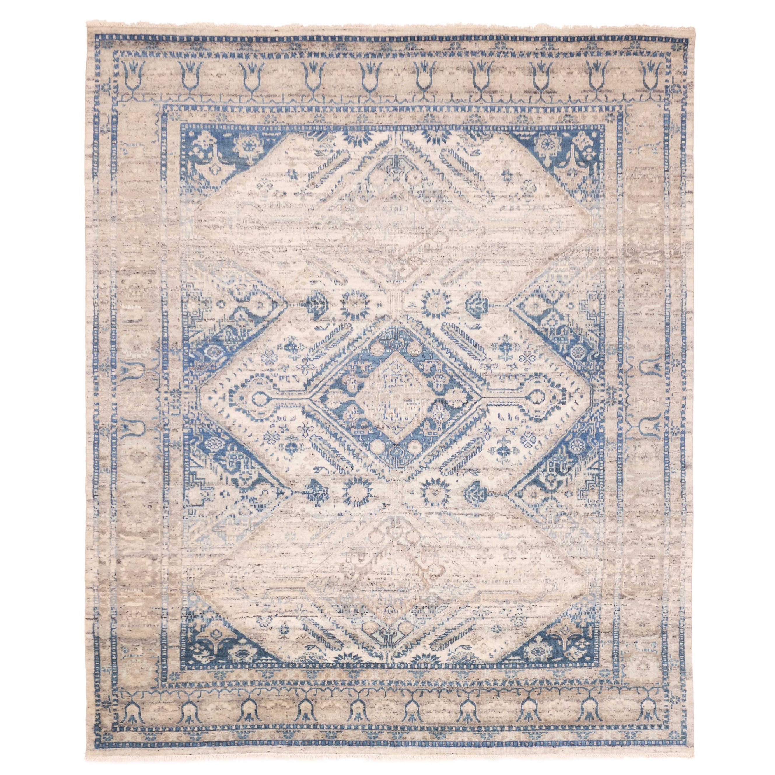 ECARPETGALLERY Hand-knotted Jules Serapi Ivory Wool Rug - 8'2 x 9'10