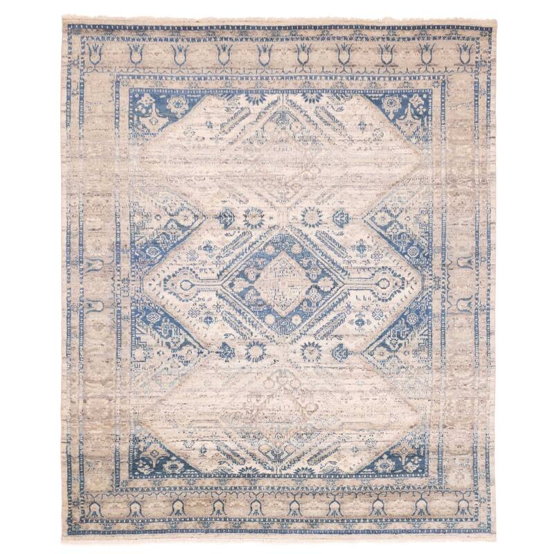ECARPETGALLERY Hand-knotted Jules Serapi Ivory Wool Rug - 8'2 x 9'10