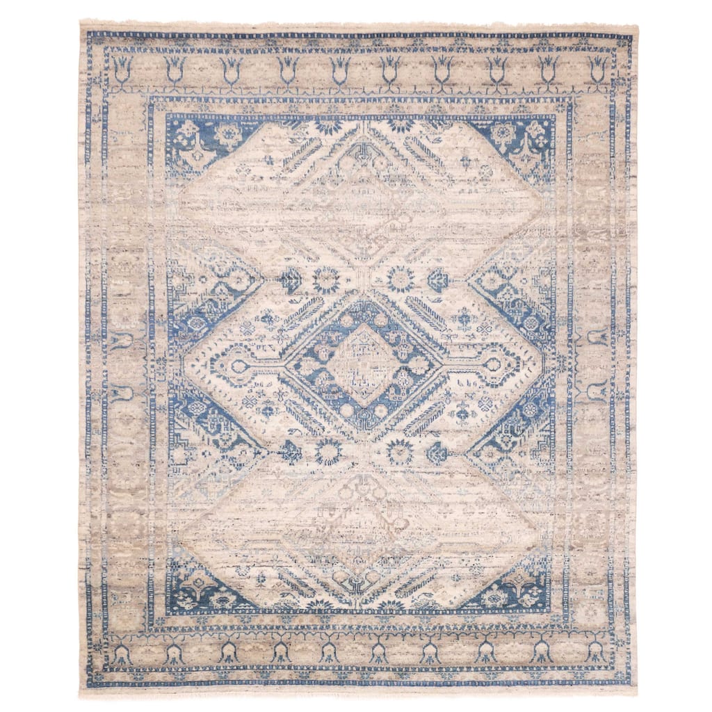 ECARPETGALLERY Hand-knotted Jules Serapi Ivory Wool Rug - 8'2 x 9'10