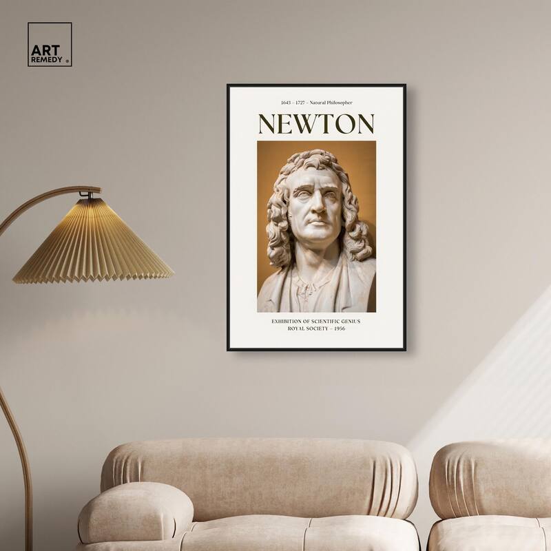 Newton's Likeness in Marble Canvas by Art Remedy