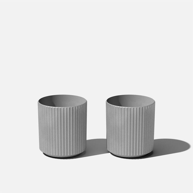 Veradek Demi Series Demi Round Planter - 12 inch - 2 Pack - Grey