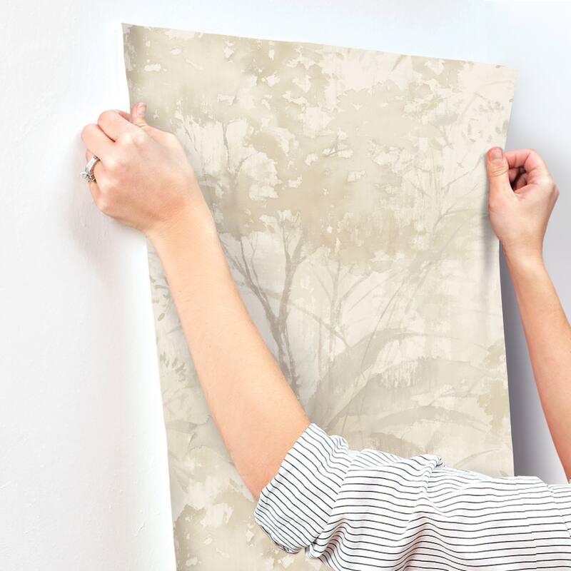 A-Street Prints Mistwood Beige Forest Wallpaper
