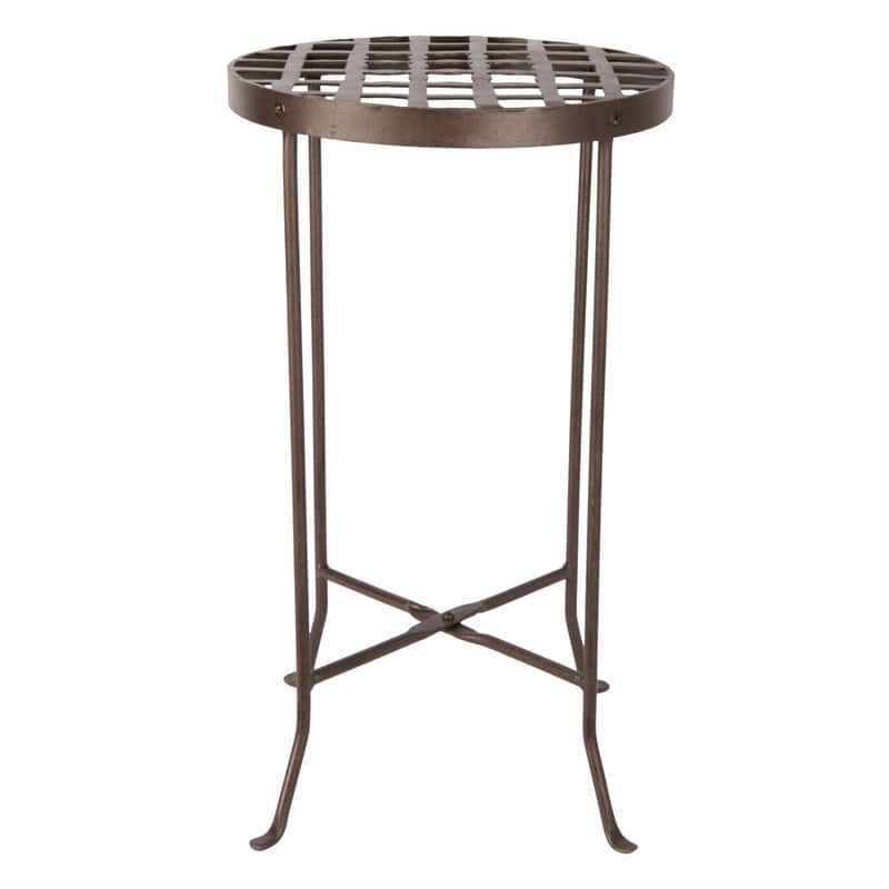 Achla Designs Large Round Table Flowers Plant Stand, 25 Inch Tall, Roman Bronze Powder Coat Finish