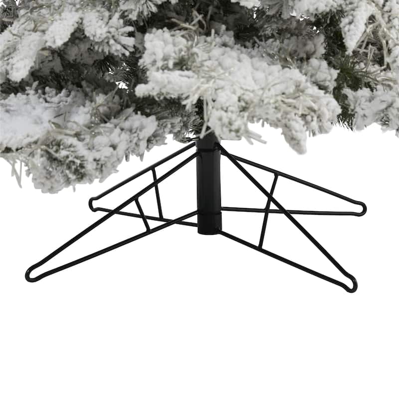 9ft. Flocked Grand Fir Artificial Christmas Tree with 8208 Warm Cluster Lights & 1818 Branches - Dazzling Winter X-Mas Showpiece