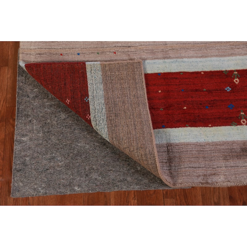 Hand Knotted Oriental 100% Wool Carpet Tribal Tribal Brown Gabbeh Area Rug - 9' 11'' X 7' 9''