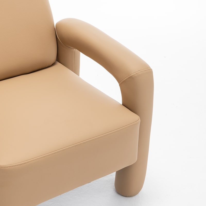 SEYNAR Modern PU Leather Accent Chair with Tubular Multifunctional Legs for Living Room Set of 2