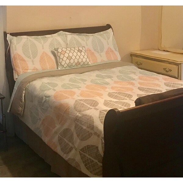 Top Product Reviews For Madison Park Essentials Pelham Bay Coral Green Complete Comforter And Cotton Sheet Set 14366680 Overstock