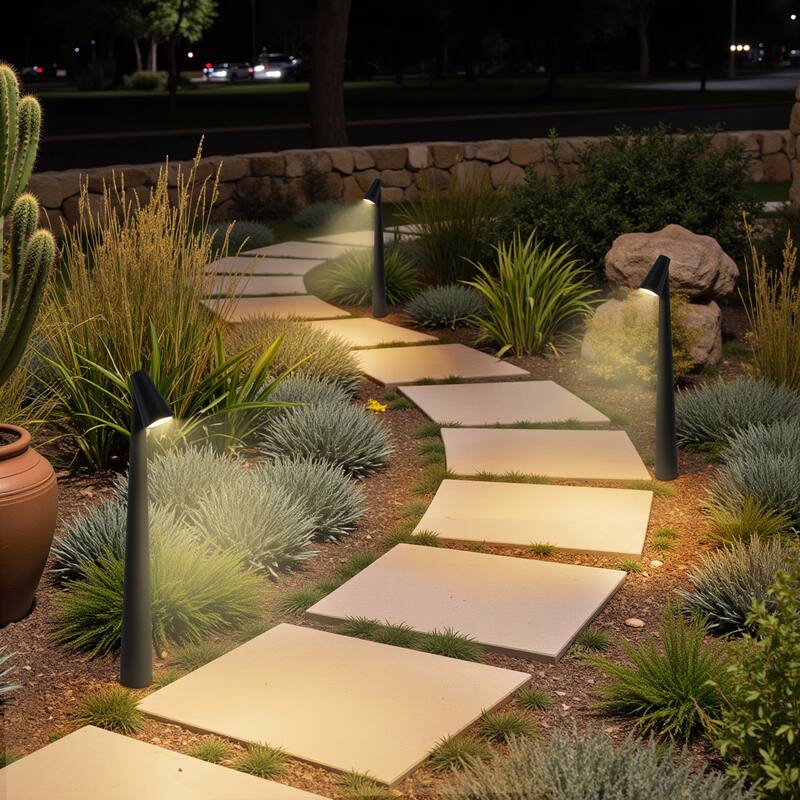 C Cattleya Low-Voltage Matte Black Aluminum 3000K LED Outdoor Path Light - 12-Pack