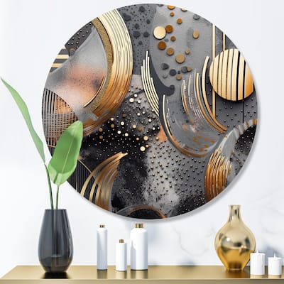 Designart "Soft Colors Marble Abstract III" Abstract Marble Metal Round Wall Art