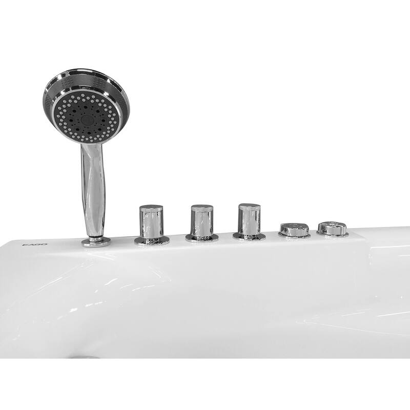 EAGO AM161-L White Acrylic 5-foot Whirlpool Bath Tub With Left Drain