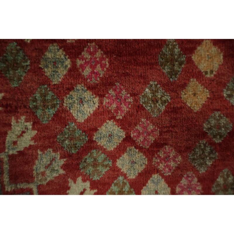 Hand Knotted Oriental 100% Wool Carpet Traditional Tribal Red Shiraz Area Rug - 5' 2'' X 3' 10''