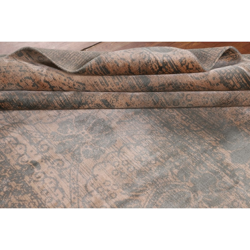 Abstract Modern Area Rug Handmade Contemporary Wool Carpet - 9'0" X 11'9"