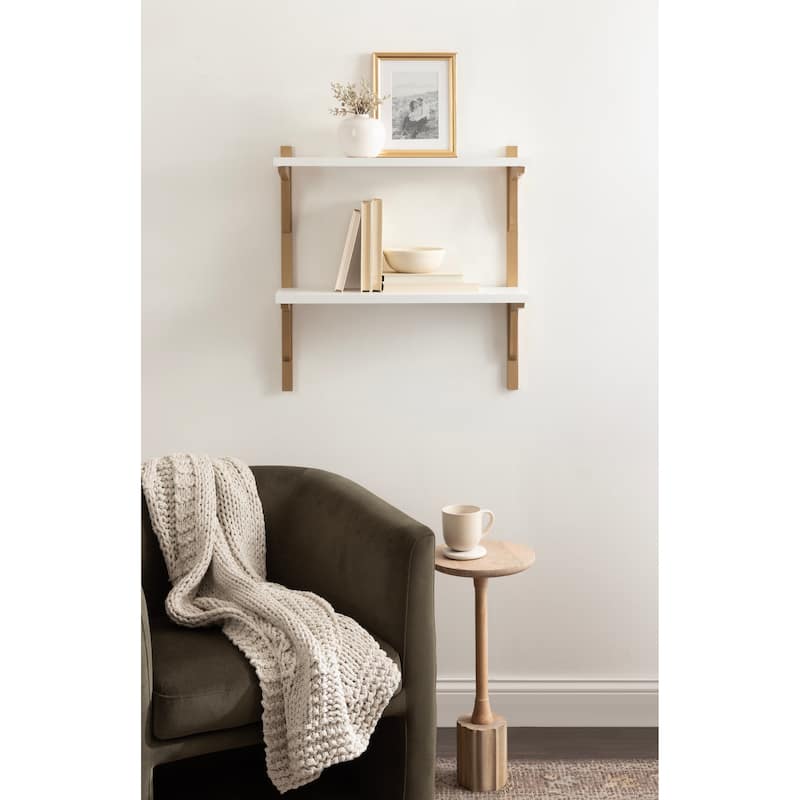 Kate and Laurel Meridien Mid-Century Wall Shelves