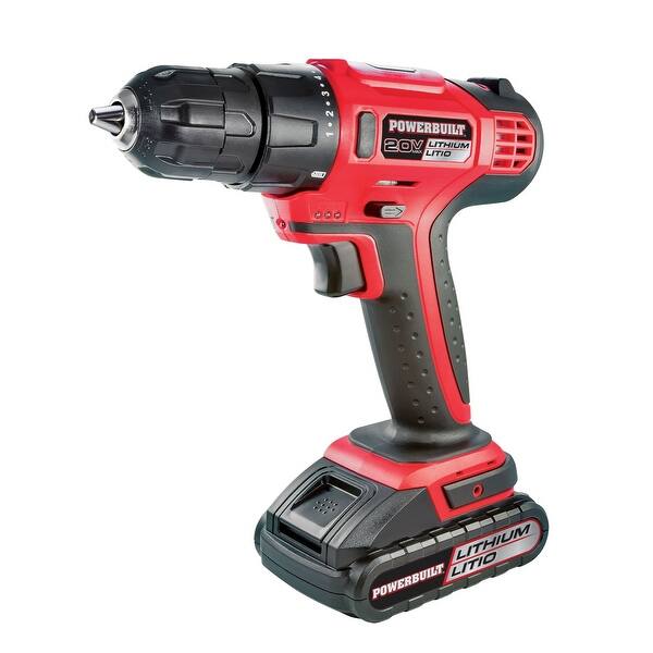Shop Powerbuilt 20v Lithium Ion Cordless Drill And Bits Kit With Storage Case 641653 Overstock 15863399